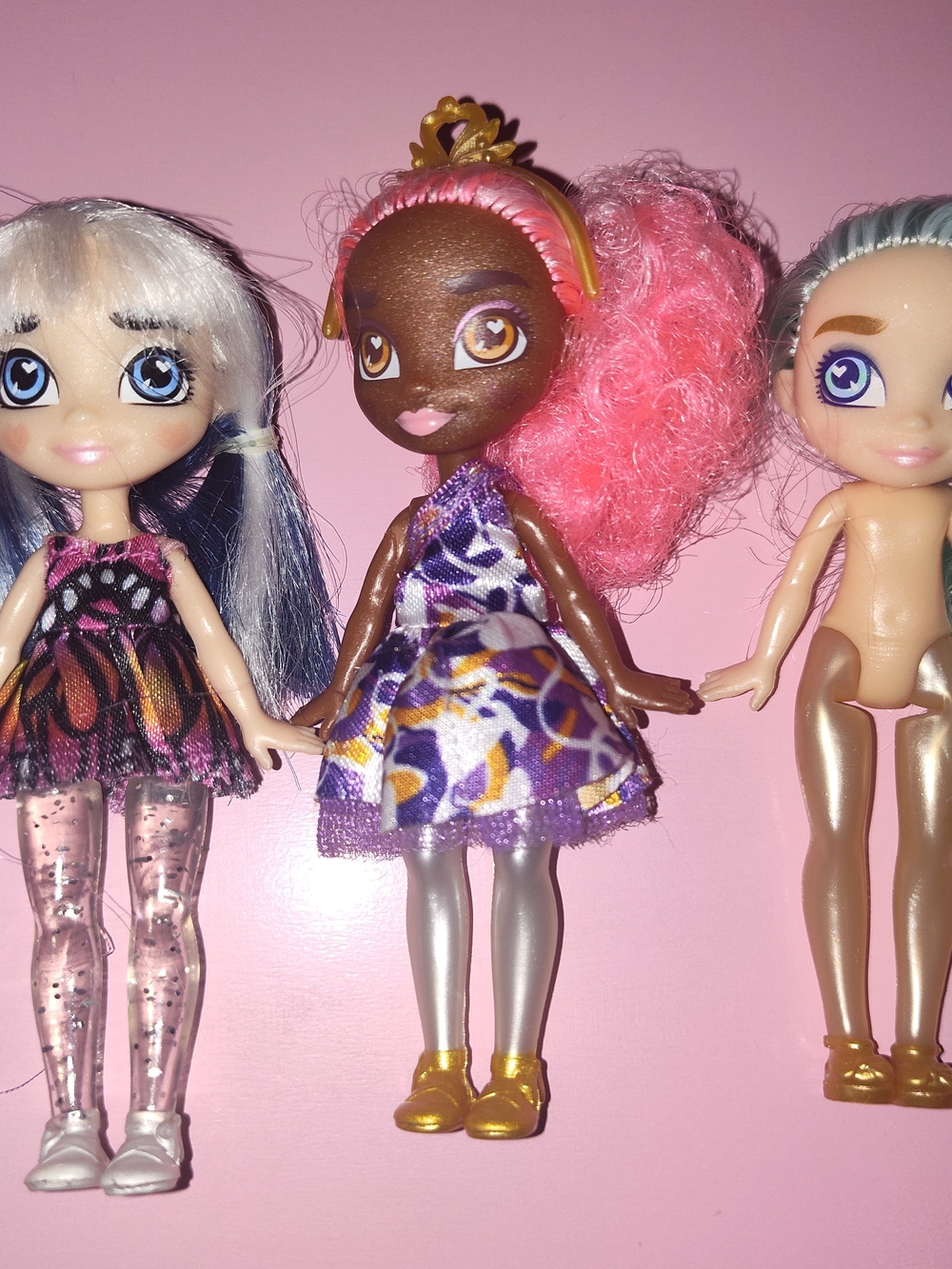 Hairdorables Pink-Haired Mini Fashion Doll with Purple Dress - Kids Toys